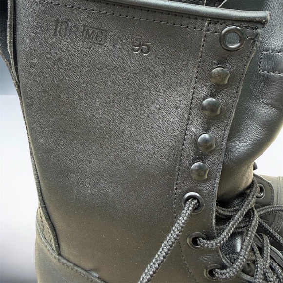 NEW VTG Men\'s 10 R M Biltrite Army ANSI Black Leather Combat Boots Steel Toe main image 4